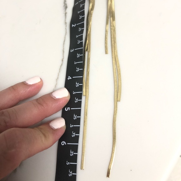 14 k gold plated long Star Earrings - Picture 4 of 5